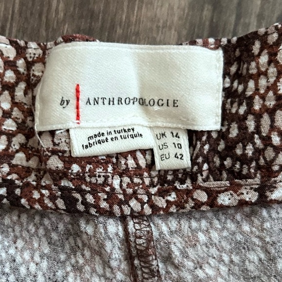 Anthropologie Snake Print Skirted Wide-Leg Pants in Brown Sz 10 - Picture 9 of 10